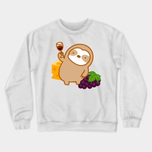 Cute Wine and Cheese Sloth Crewneck Sweatshirt